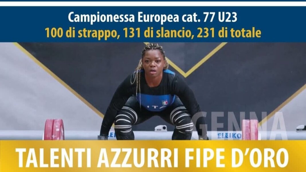 Genna Romida Toko Kegne campionessa europea under 23 di sollevamento pesi